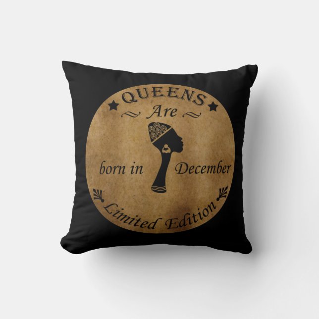 Queens are born in december birthday cushion (Front)