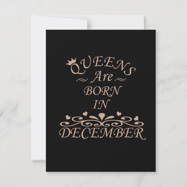 Queens are born in december card (Front)