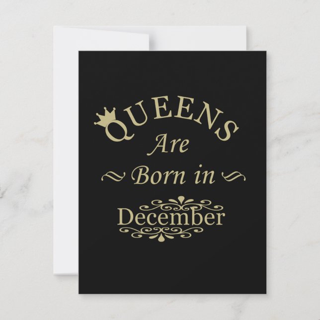 Queens are born in december card (Front)