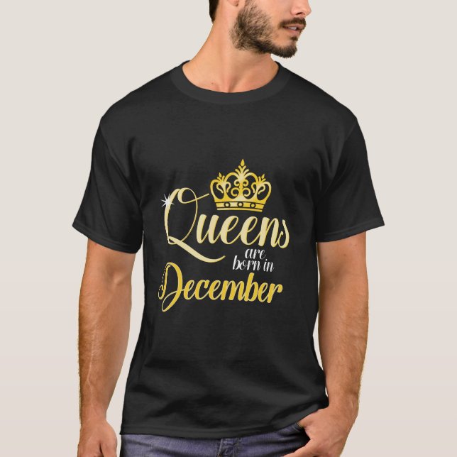 Queens Are Born In December Women Birthday Long Sl T-Shirt (Front)