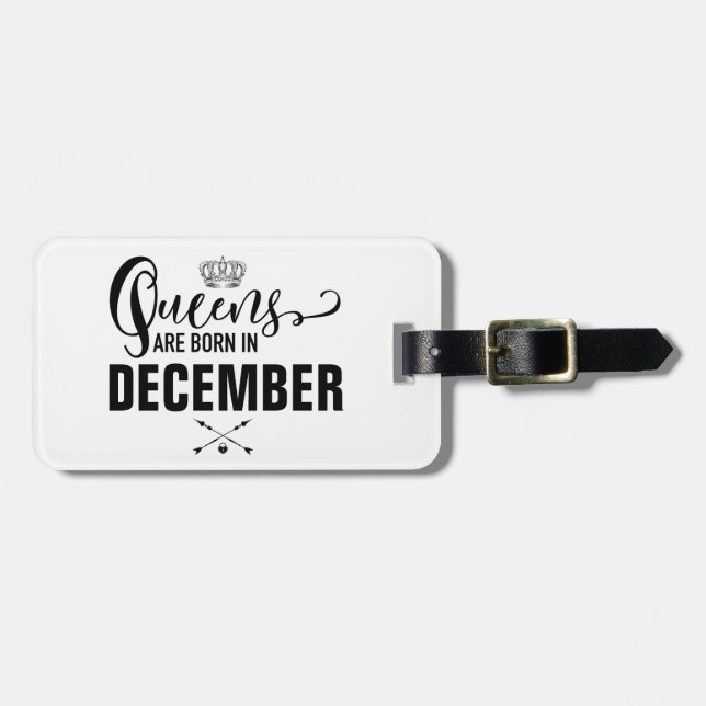Queens Are Born In Luggage Tag (Front Horizontal)