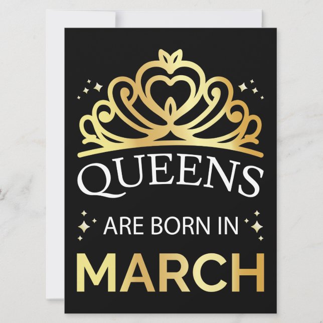Queens Are Born In March I Invitation (Front)