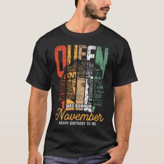 Queens Are Born In November For Women African T-Shirt