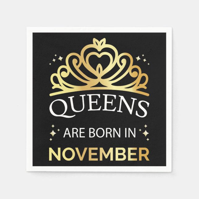 Queens Are Born In November I Napkins (Front)