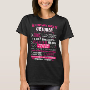 Queens Are Born In October for women T-Shirt