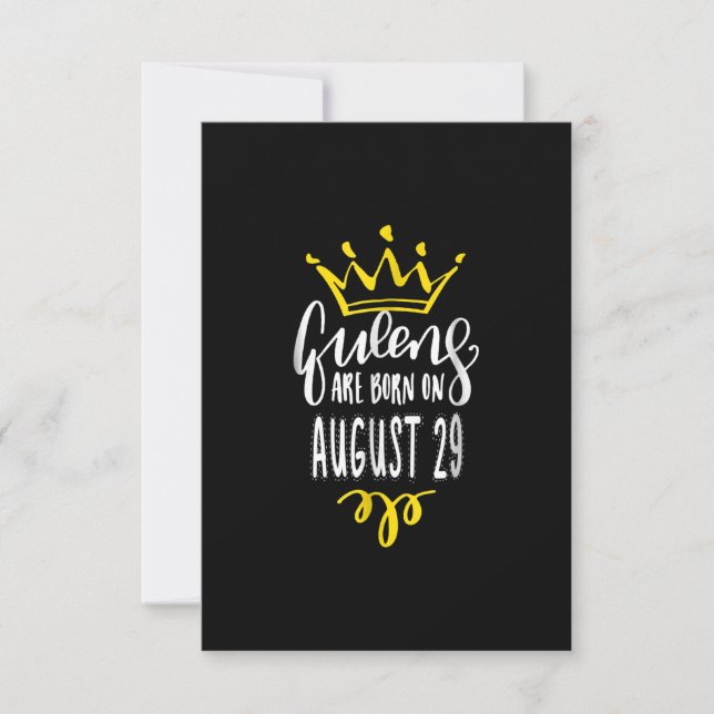 Queens Are Born On August 29 August Birthday Gift Invitation (Front)