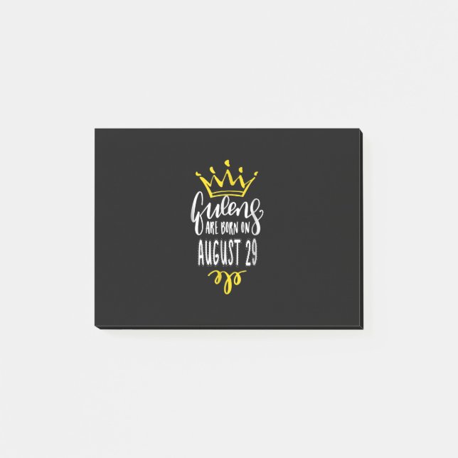 Queens Are Born On August 29 August Birthday Gift Post-it Notes (Front)