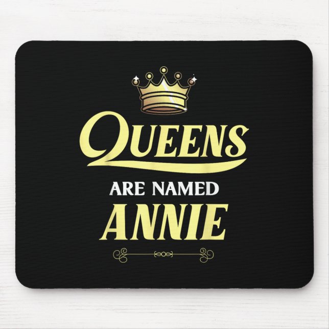 Queens Are Named Annie Gift Personalised Funny Bir Mouse Mat (Front)