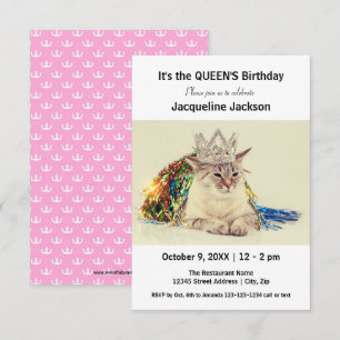 Queen's Birthday - 3x5 Birthday Invitation