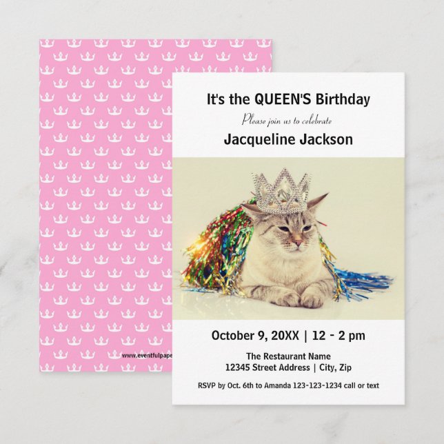 Queen's Birthday - 3x5 Birthday Invitation (Front/Back)