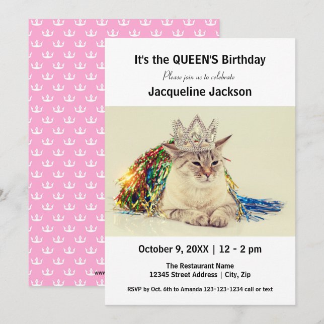 Queen's Birthday - Birthday Invitation (Front/Back)