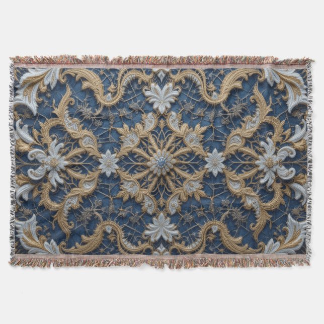 Queen's Bluish Embrace Throw Blanket (Front)