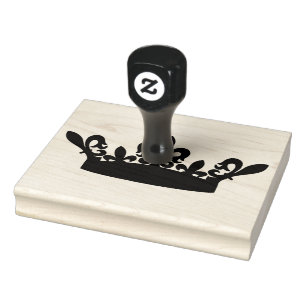 Queen's Crown Silhouette, 4" x 5" Rubber Stamp