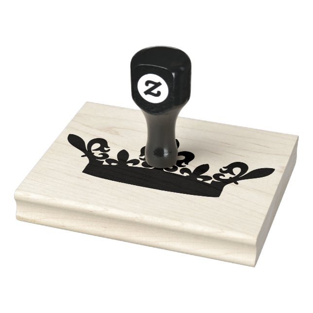 Queen's Crown Silhouette, 4" x 5" Rubber Stamp (Stamp)