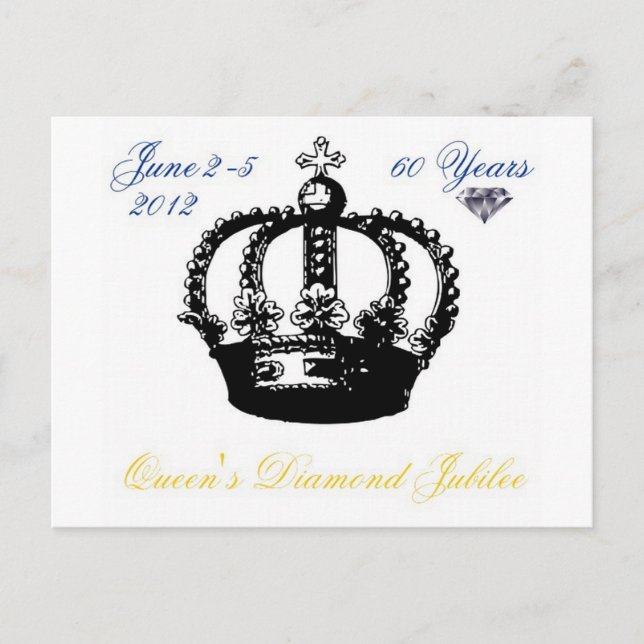 Queens Diamond Jubilee 2012 Postcard (Front)