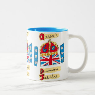 Queen's Diamond Jubilee Emblem Two-Tone Coffee Mug