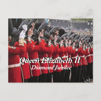 Queens Diamond Jubilee guns salute postcard