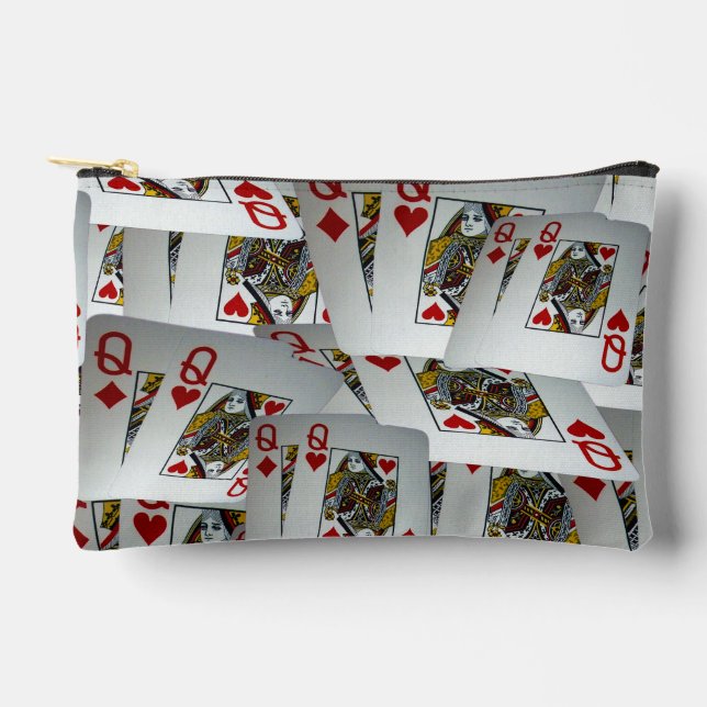 "Queen's Gambit: Scattered Pairs of Pocket Queens" Accessory Pouch (Front)