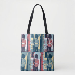 Queen's Guard, British Soldier, Pop Art Tote Bag