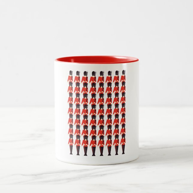 Queens Guard Soldiers Pattern Two-Tone Coffee Mug (Center)