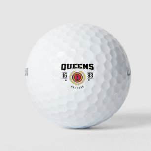 Queens New York 1683 Black Golf Balls