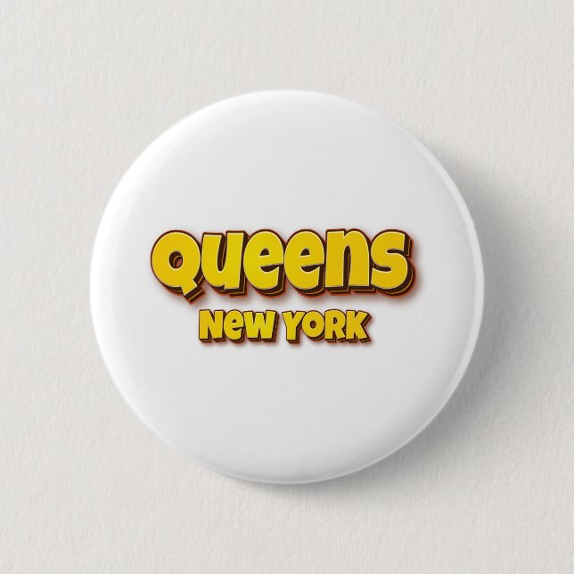 Queens New York 6 Cm Round Badge (Front)