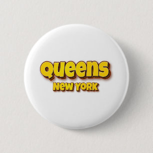 Queens New York 6 Cm Round Badge