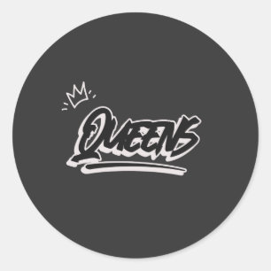 Queens New York Graffiti Style  Classic Round Sticker
