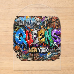 Queens New York Graffiti Wall Art Acrylic Invitations
