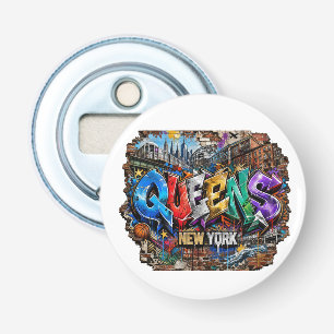 Queens New York Graffiti Wall Art Bottle Opener