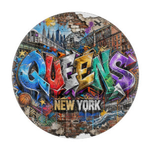 Queens New York Graffiti Wall Art Cutting Board