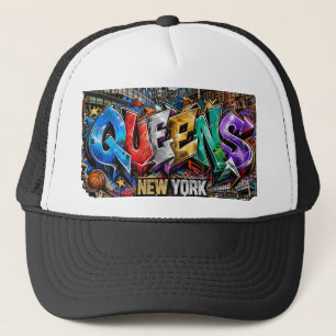 Queens New York Graffiti Wall Art Trucker Hat