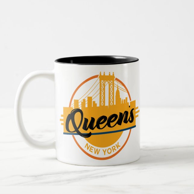 Queens New York Two-Tone Coffee Mug (Left)