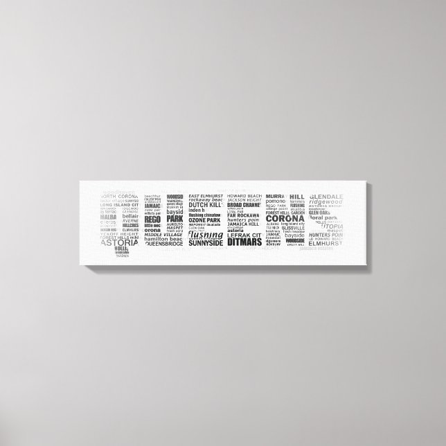 Queens New York Typography Canvas Print (Front)