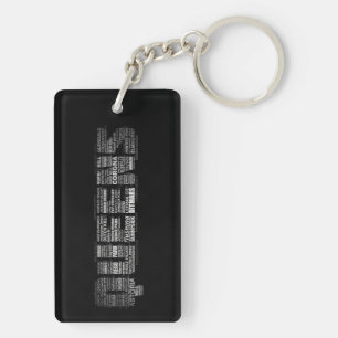 Queens New York Typography Keyring