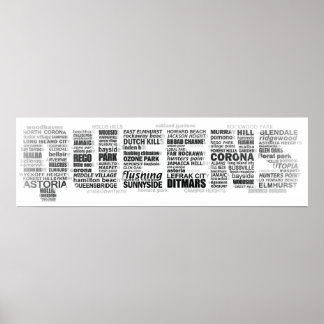 Queens New York Typography Photo Poster