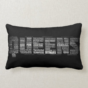 Queens New York Typography Pillow