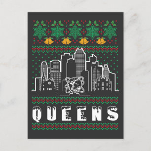 Queens New York Ugly Christmas Postcard