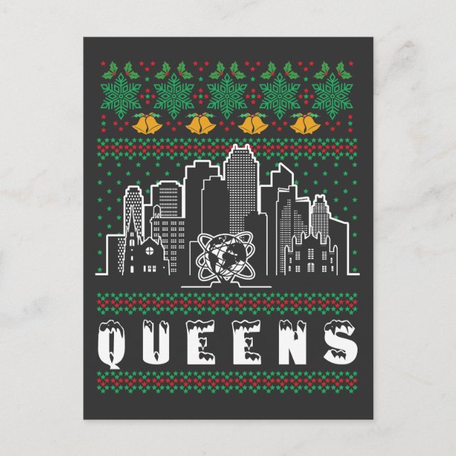 Queens New York Ugly Christmas Postcard (Front)
