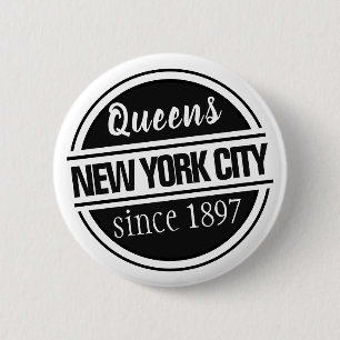 Queens NYC 1897 6 Cm Round Badge