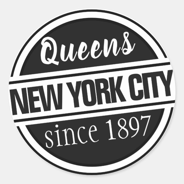 Queens NYC Classic Round Sticker (Front)