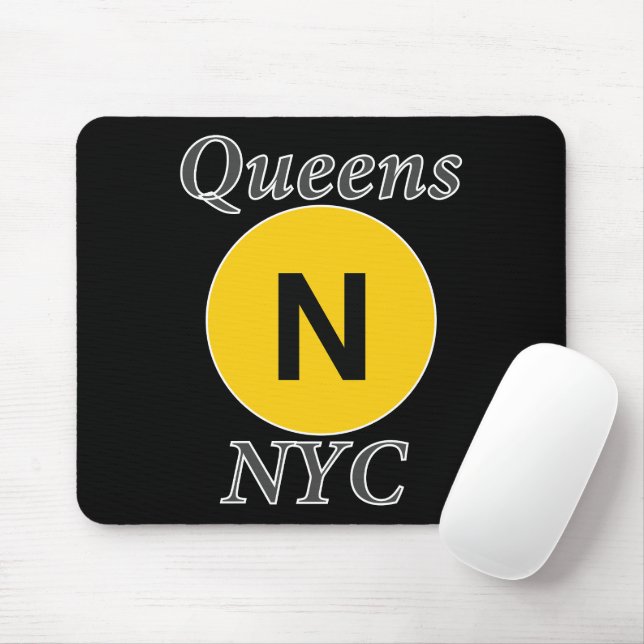 Queens NYC N Train Mouse Mat (With Mouse)
