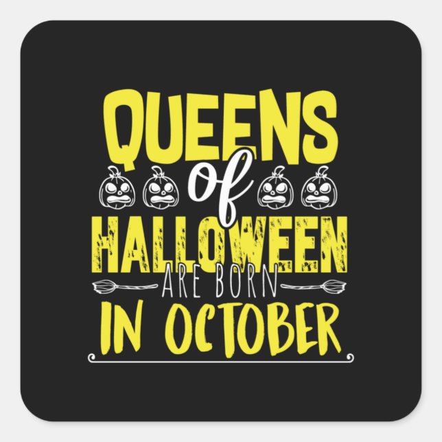 Queens Of Halloween -Witches-Halloween-Cute Square Sticker (Front)