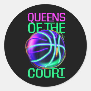 Queens Of The Court - Women And Girls Bysketbyll  Classic Round Sticker