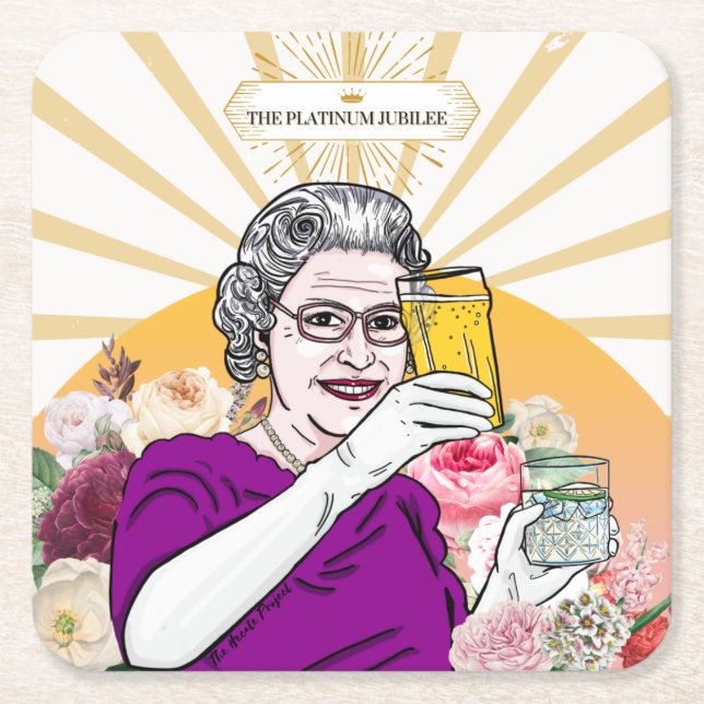 Queen's Platinum Jubilee Commemorate Beer Coaster (Front)