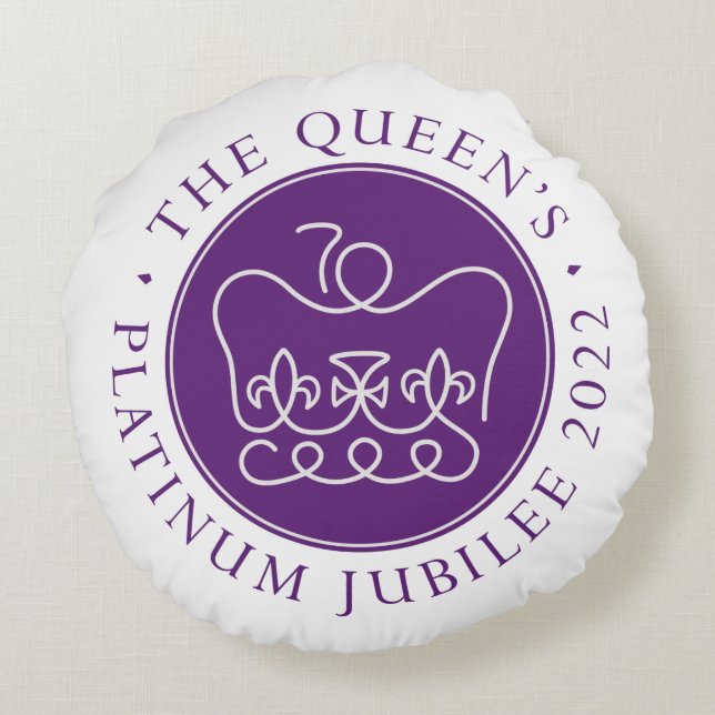 Queen's Platinum Jubilee Round Cushion (Back)