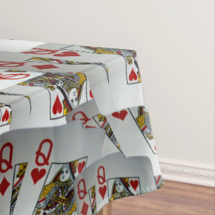 Queens Poker Cards Layered, Tablecloth