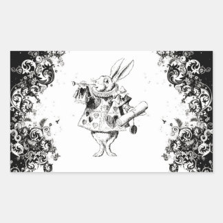 Queen's Rabbit - Vintage Alice Swirls Collection Rectangular Sticker