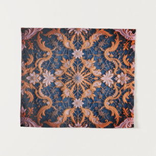 Queen's Rosy Embrace Tapestry