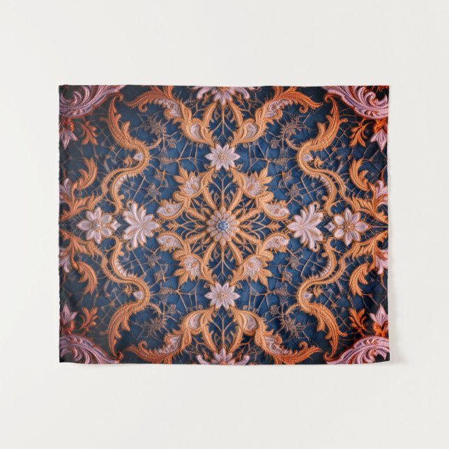 Queen's Rosy Embrace Tapestry (Front (Horizontal))